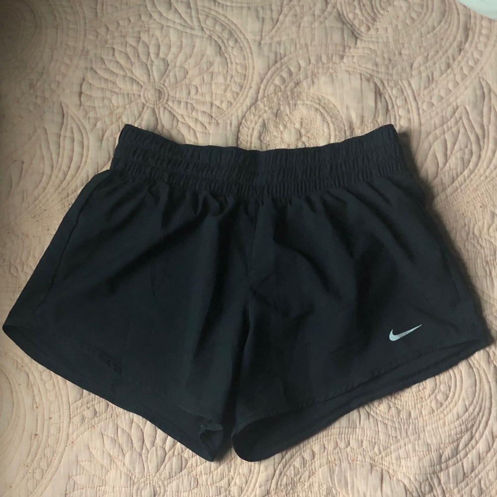 Nike Dri-Fit Running Shorts, Wide Wasitband, Liner, Stash Pocket, Black, Small